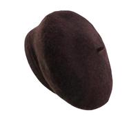 Béret français classique pour femme, bonnet vintage doux, extensible, léger et élégant, chapeau d'hiver solide, taille universelle, marron, 7-7 1/4