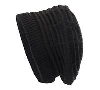 Béret français en laine de couleur unie à rayures - Joli chapeau tricoté - Convient pour les femmes et les filles - Chapeaux d'été français pour femmes, Noir , Taille unique