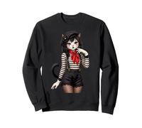 Béret français Mime Cat Girl Paris Amoureux des Chats Sweatshirt