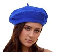 Béret français pour femme - Collection de béret classique et élégant pour femme pour un chic sans effort, parfait pour toutes les occasions, bleu roi, bleu royal, 7 1/8/7 3/8