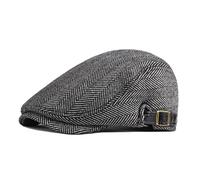 Béret gris clair Keep Warm Lightweight British Style Gentleman Men for Travel Men's Winter Warm Hat British Retro Woolen Beret Middle and Elde Béret Femme Pompon, Gy1., taille unique