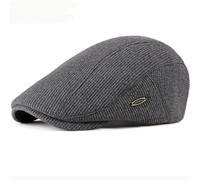 Béret Homme Femmes Béret Cap Chapeau Casquettes pour Hommes Femmes Réglable Chapeau Plat Solide Tricoté Bérets 55-60Cm Gris