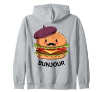 Béret Kawaii Burger Français Moustache Bonjour Sweat à Capuche