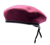 Béret militaire de l'armée allemande en laine de qualité supérieure, bordeaux, Taille unique