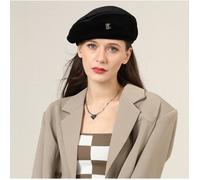 Béret - New Metal Label - Velours - Noir - Mixte - Taille unique M