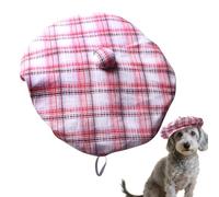 Béret pour animaux de compagnie de style français : chapeau à laisse réglable doux, chapeau artistique pour chiens | Accessoires pour chiots, chapeau de fête d'anniversaire décoratif avec comment