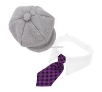 Béret pour Petit Chien, Élégant Style Français, Polyester | Nœud et Lavallière, pour Photos de Carnaval, Usage Extérieur, Confortable