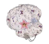 Bérets à paillettes avec étoiles et papillons - Accessoire de peintre tendance - Confortable - Pour adolescents - Paillettes - Étoile et soleil, a, Taille unique