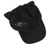 Bérets avec oreilles de chat pour femmes et filles - Ceinture en polyuréthane respirant - Casquette de soleil des années 2000 - Accessoires de rue - Accessoires de musique, Noir , Taille unique