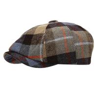 Bérets Chauds En Laine Mélangée Pour L'hiver Hommes Et Femmes Chapeau Octogonal À Carreaux Tendance Casquettes Gavroche Rétro Britanniques Hat De Peintre(Brown)