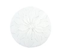 Bérets décontractés tricotés de couleur unie pour femmes - Mode printanière - Doux - Pour artistes, blanc, Taille unique