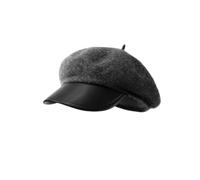 Bérets pour Femmes, Casquette Gavroche d'hiver Chaude en mélange de Laine, Casquette Plate d'hiver Classique et Polyvalente pour Femmes,Gris,One Size Fits All