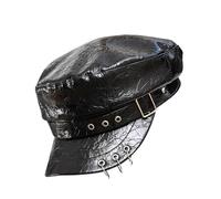 Bérets punk modernes en polyuréthane avec silhouettes uniques - Idéal pour les événements artistiques - Utilisation quotidienne - Chapeau en polyuréthane souple, Noir , Taille unique