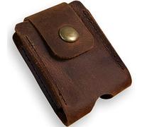 Berfea Étui de protection en cuir véritable pour briquet compatible avec briquet Zippo