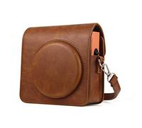 Berfea Housse Étui de Protection Compatible avec FUJIFILM Instax Square SQ1 Appareil Photo Instantané, Protection rétro Sac de Caméra en Faux Cuir Pochette Voyage Caméra avec Bandoulière Amovible