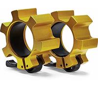 Berfea Lot de 2 Colliers Olympiques en Alliage d'aluminium avec Clip de Verrouillage Parfait pour Le Crossfit et l'entraînement Olympique pour l'entraînement, l'haltérophilie, Le Fitness - Or…