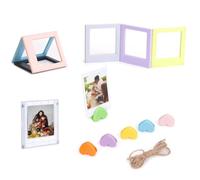 Berfea Mini album photo magnétique coloré autocollant pour Polaroid et Fujifilm Instax SQ40, SQ1, SQ6, SQ20, SQ10, 7 cadres et 6 supports