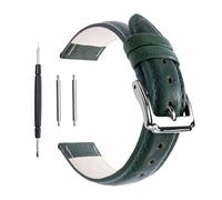 Berfine Bracelet de montre en cuir de veau vert extra doux de 20 mm pour homme et femme