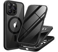 BERFY Coque magnétique pour iPhone 14 Pro Max, compatible avec MagSafe, protecteur d'écran de confidentialité intégré et protection d'appareil photo améliorée, coque de téléphone intégrale anti-espion