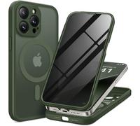 BERFY Coque pour iPhone 14 Pro Max, compatible avec MagSafe, protecteur d'écran de confidentialité intégré et protection d'appareil photo, coque de téléphone intégrale anti-espion antichoc pour 14 Pro