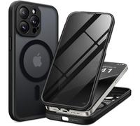BERFY Coque pour iPhone 14 Pro Max, compatible avec MagSafe, protecteur d'écran de confidentialité intégré et protection d'appareil photo, coque de téléphone intégrale anti-espion antichoc pour 14 Pro