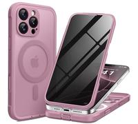 BERFY Coque pour iPhone 16 Pro, protection d'écran de confidentialité intégrée et protection d'appareil photo, compatible avec MagSafe, coque de téléphone intégrale anti-espion mate pour 16 Pro 6,3