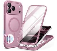 BERFY Coque pour iPhone 17 Pro, compatible avec MagSafe, protection d'écran en verre trempé 9H intégrée et protection d'appareil photo, coque de téléphone intégrale antichoc mate pour 17 Pro 6,3