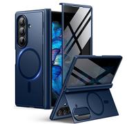 BERFY Coque pour Samsung Galaxy Z Fold 7 avec protecteur d'écran de confidentialité, compatible avec MagSafe, anti-espion, béquille cachée intégrée, coque intégrale antichoc pour Z Fold 7, bleu