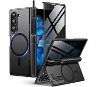BERFY Coque pour Z Fold 6 avec protecteur d'écran de confidentialité, [compatible avec MagSafe] Béquille intégrée, fente pour stylo S et protection de charnière, coque intégrale antichoc pour Samsung