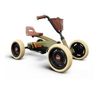 BERG Buzzy Vert Rétro | Kart à pédales Enfant 2 Ans | Pneus EVA Ultra-Silencieux Anti-crevaison | Siège réglable | Transmission directe | Stabilité 4 Roues sûre pour Jouet extérieur