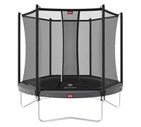 BERG Favorit Trampoline Regular 270 cm Gris + Filet de sécurité | Trampoline de qualité supérieure pour Enfants, Robuste et sûr, Rond