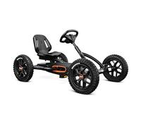 BERG Kart à pédales Buddy Cross | Noir, 3-8 ans, cadre robuste, selle réglable, volant réglable