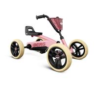 BERG Kart à pédales Buzzy Rose | 2-5 ans, cadre robuste, selle réglable, volant réglable