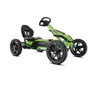 BERG Rally DRT Vert - Kart à Pédales Off-Road avec Suspensions et Soundbox, Gokart Sportif pour Enfants 4-12, Pneus Tout-Terrain et Frein à Main