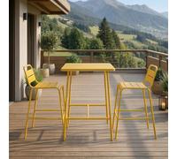 CONCEPT USINE | Salon de Jardin BERGAME 2 Places Acier Jaune | Grand Salon Extérieur Convivial | Mobilier Jardin Terrasse Piscine | Résistance Soleil & Intempéries | Premium Design Convivial