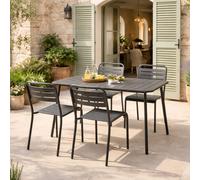 Bergame ensemble table de jardin 120 cm et 4 chaises