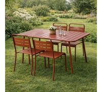 Bergame ensemble table de jardin 120 cm et 4 chaises terracotta