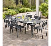 Bergame ensemble table de jardin 160 cm et 6 chaises