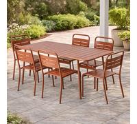 Bergame ensemble table de jardin 160 cm et 6 chaises terracotta