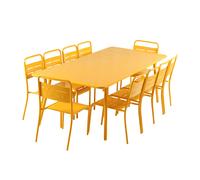 Bergame - Ensemble Table De Jardin 234 Cm Et 10 Chaises Jaune