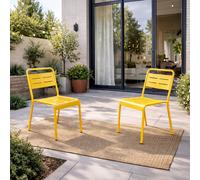 Bergame lot de 2 chaises de jardin empilables jaunes