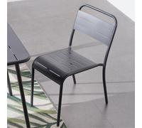 Bergame - lot de 4 chaises en acier gris foncé