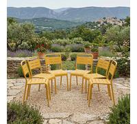 Bergame lot de 6 chaises de jardin empilables jaunes