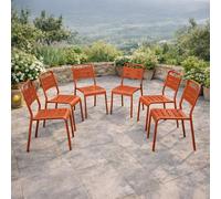 Lot de 6 chaises de jardin empilables terracotta BERGAME