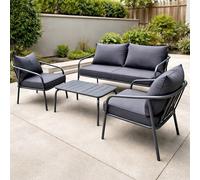 Bergame salon de jardin 4 places gris foncé