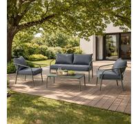 Bergame salon de jardin 4 places kaki