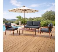 Bergame salon de jardin 4 places terracotta