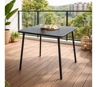 Concept Usine - Table de jardin BERGAME 4 places acier gris 70 cm résistante soleil et intempéries