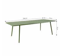 Bergame table de jardin 10-12 places 234cm verte