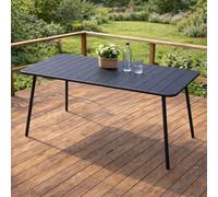 Concept Usine – Table de jardin BERGAME, 6 places 120cm, Acier gris, résistante soleil & intempéries